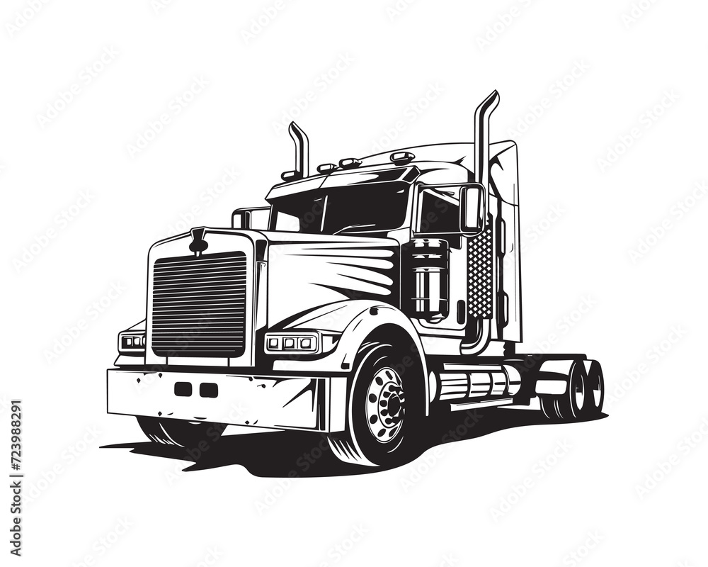 Classic American Truck - Vector Illustration