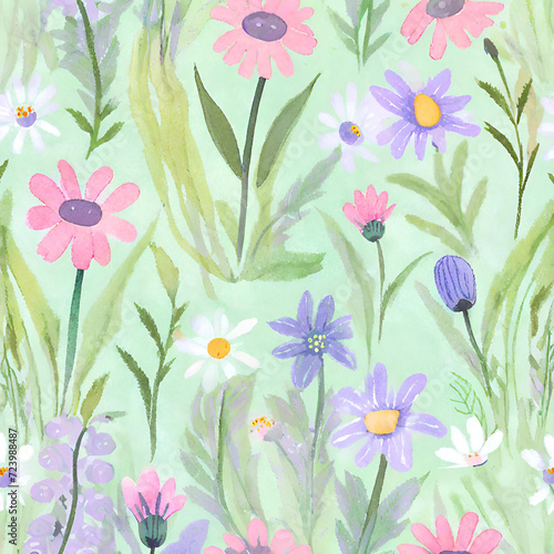 colorful flower wallpaper  green background