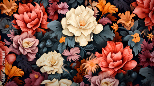 Colorful flowers background, spring season concept