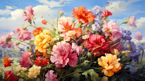 Wallpaper Mural Colorful flowers background, spring season concept Torontodigital.ca