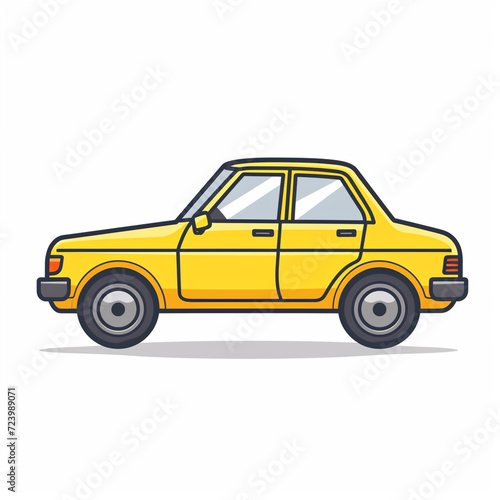 yellow car isolated on white background