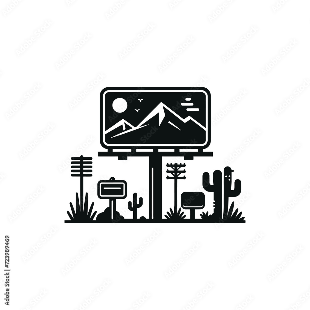 Billboard icon, billboard advertising, marketing vector icon Billboard icon, billboard advertising, marketing vector icon