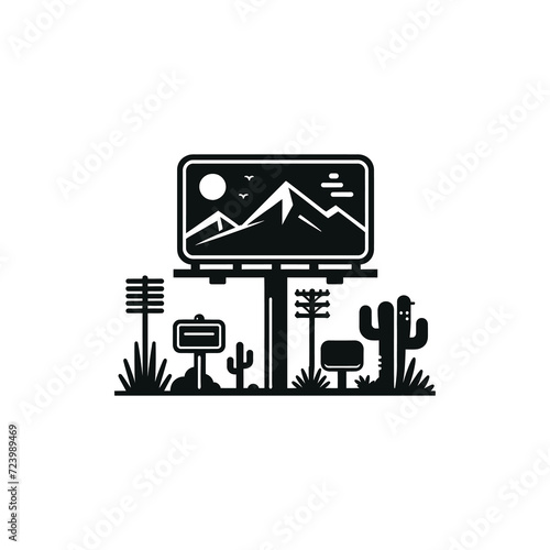Billboard icon, billboard advertising, marketing vector icon