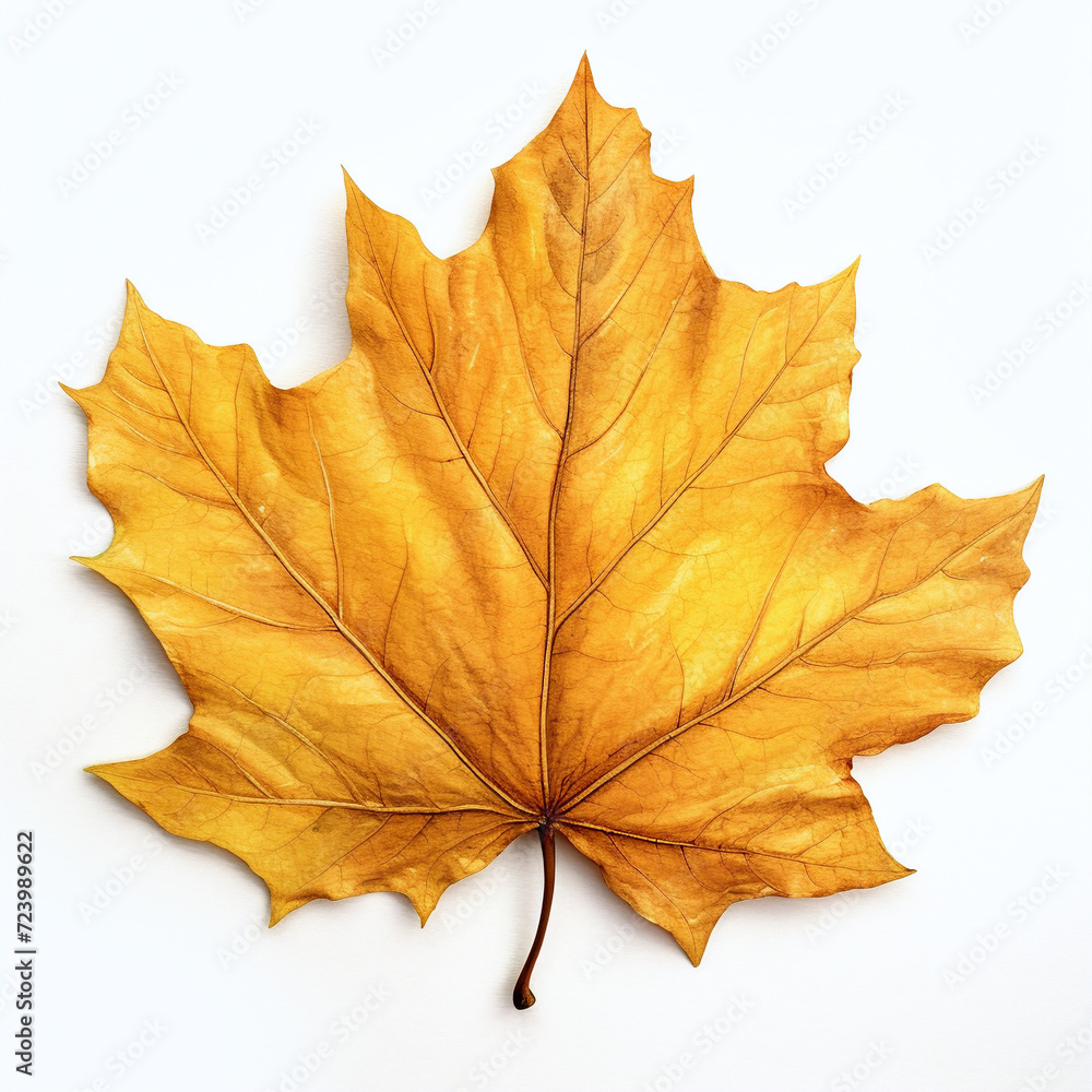 autumn leaf on the white background