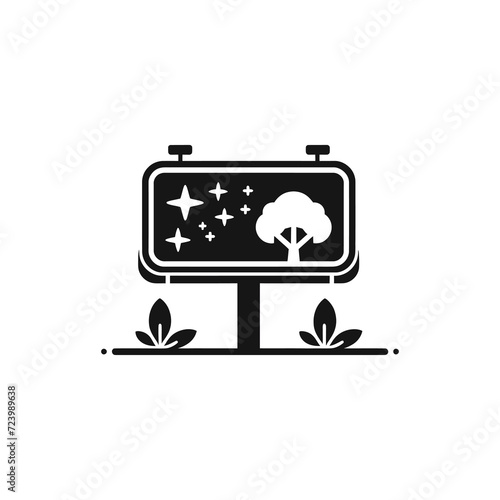 Billboard icon, billboard advertising, marketing vector icon