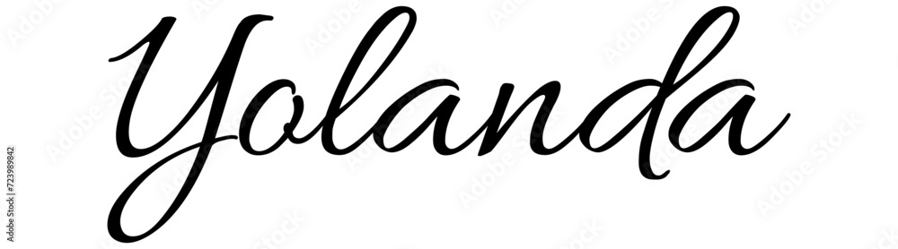 Obraz premium Yolanda - black color - name written - ideal for websites,, presentations, greetings, banners, cards, books, t-shirt, sweatshirt, prints, cricut, silhouette, sublimation