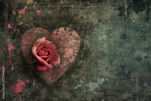 Grunge valentine heart with room for text