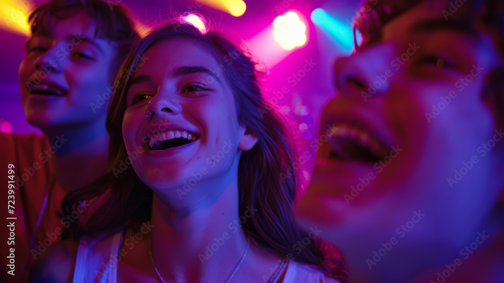 Teenagers having fun at a concert Teenagers having fun at a concert