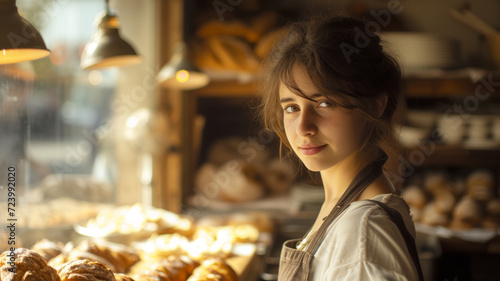 Beautiful portrait of a female bakery owner.