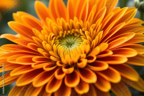 Vibrant Orange Gerbera Daisy Flower Close-up with Water Droplets