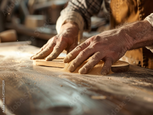 Hands of a skilled carpenter. © SashaMagic