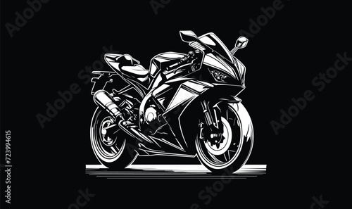 motorcycle on black background cartoonish logo