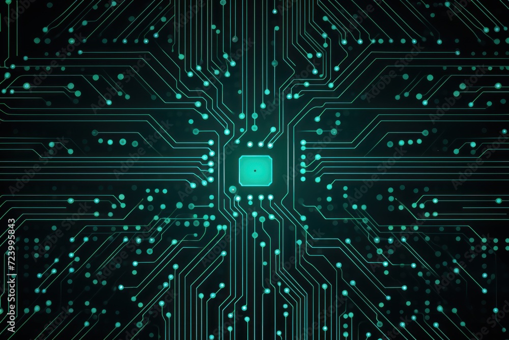 emerald microchip pattern, electronic pattern, vector illustration