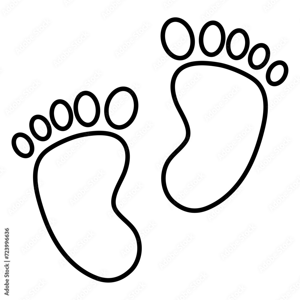 Footprint symbol line art. Footprint symbol line art.