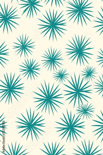 cyan cool minimalistic pattern burnt cyan over ivory background 