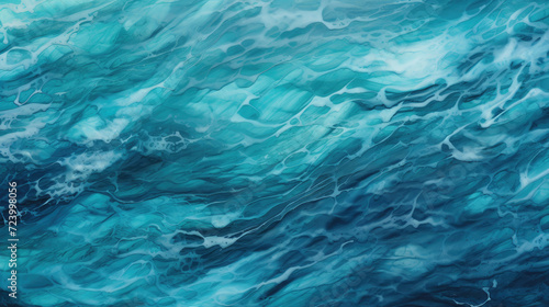 Water waves blue, turquoise, ocean, sea wave, background, wallpaper, generative AI