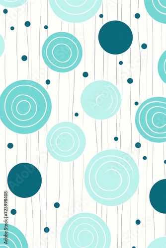 cyan polka dot, boho color palette, simple line, modern minimalist vector illustration pattern