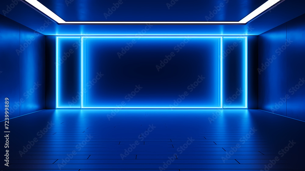 Empty room with neon lights