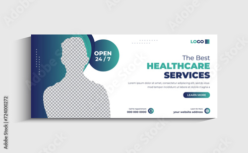 Medical and healthcare social media cover and web banner design