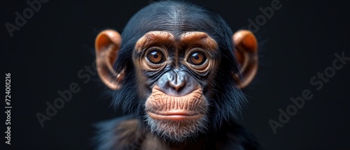 The Monkey's Face, A Close-Up of a Chimpanzee, The Eyes of a Young Monkey, The Facial Features of a Juvenile Chimp. © Mikus