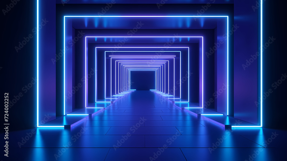 Empty room with neon lights Empty room with neon lights
