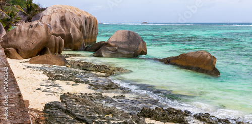 Anse Union beach. La Digue island, Seychelles