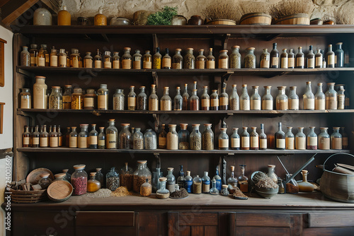 medieval herbalist potions photo