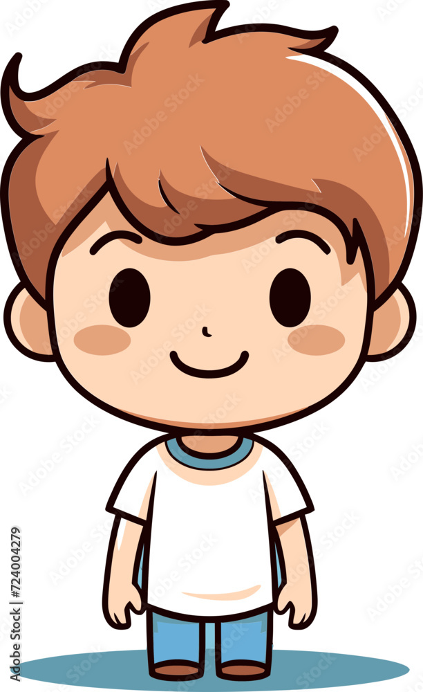 Youthful Adventures Vector Boy Sketch Vector Drawing of a Spirited Youngster