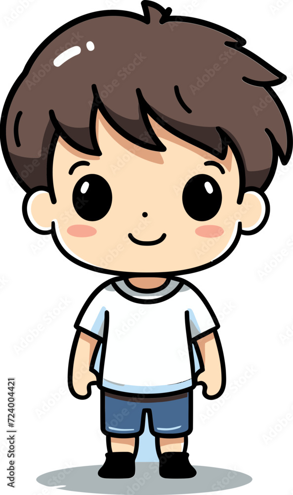 Cheerful Expressions Vector Boy Vector Illustration of a Vibrant Boy