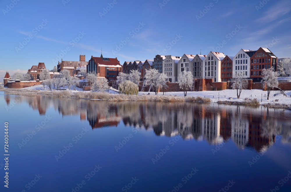 Winter panorama  in the Malbork city