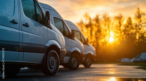 Delivery vans in a row photo