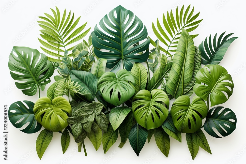 Fototapeta premium Immerse yourself in the allure of lush tropical foliage with this captivating PNG graphic. 