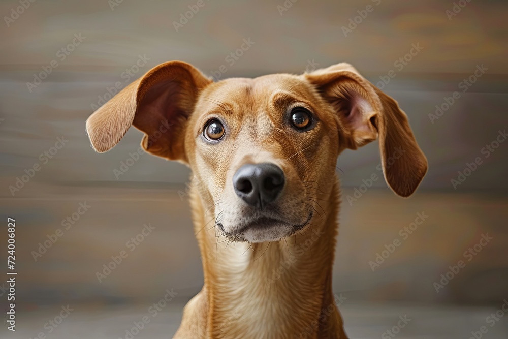 Dog listening with big ear