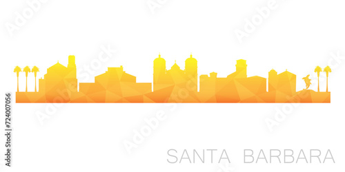 Santa Barbara, CA, USA Low Poly Skyline Clip Art City Design. Geometric Polygon Graphic Horizon Icon. Vector Illustration Symbol.
