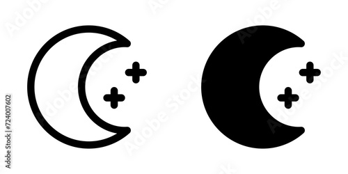 Editable crescent moon and stars vector icon. Part of a big icon set family. Perfect for web and app interfaces, presentations, infographics, etc