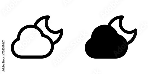 Editable night sky, moon and cloud vector icon. Part of a big icon set family. Perfect for web and app interfaces, presentations, infographics, etc