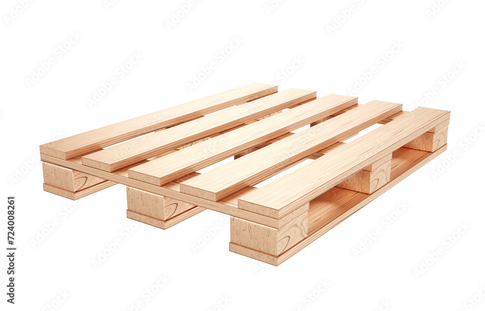 Wooden pallet isolated on white background. 3d-rendering