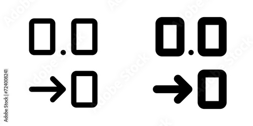 Foto Editable reduce decimal place vector icon