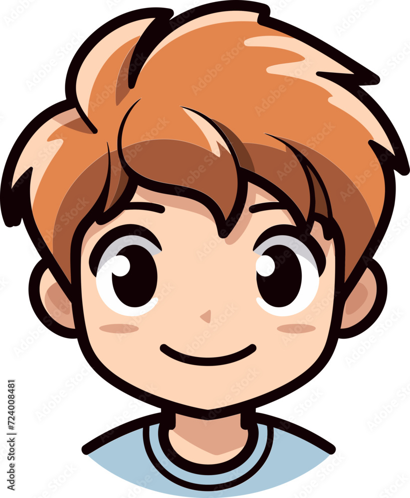 Dynamic Joy Illustrated Boy Portrait Cheerful Antics Vector Boy Illustration