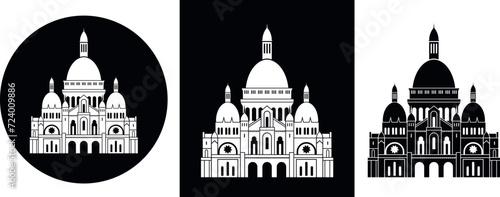 France logo. Isolated French architecture on white background