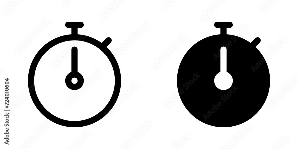 Editable vector stopwatch timer icon. Part of a big icon set family. Perfect for web and app interfaces, presentations, infographics, etc - obrazy, fototapety, plakaty 