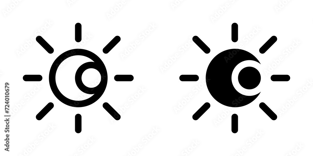 Editable vector sun and moon icon. Part of a big icon set family. Perfect for web and app interfaces, presentations, infographics, etc - obrazy, fototapety, plakaty 