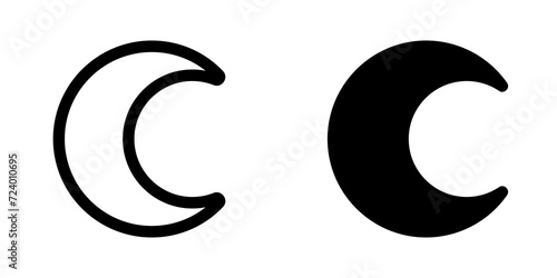 Editable vector crescent moon icon. Part of a big icon set family. Perfect for web and app interfaces, presentations, infographics, etc