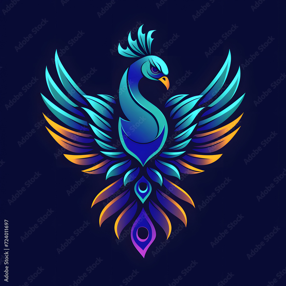 Beautiful peacock logo design, symetric. Beautiful peacock logo design, symetric.