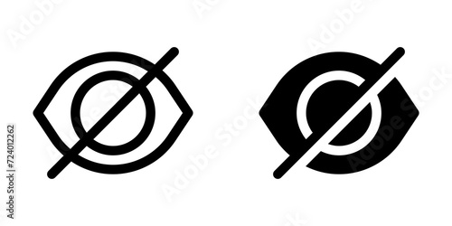 Editable vector hide password eye visual impairment icon. Part of a big icon set family. Perfect for web and app interfaces, presentations, infographics, etc photo