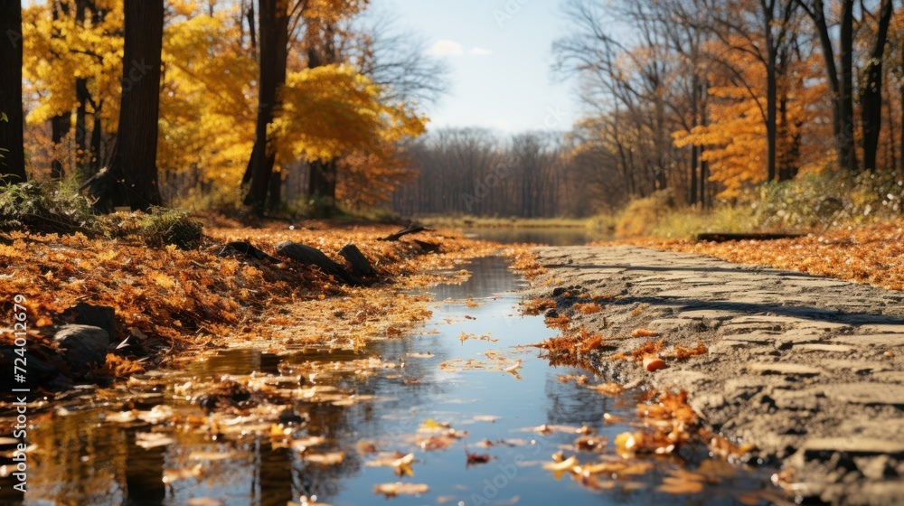 Beautiful autumn in the park UHD Wallpaper