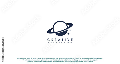 Space orbital planetary sphere logo vector design