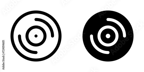 Editable vector music album vinyl icon. Black, transparent white background. Part of a big icon set family. Perfect for web and app interfaces, presentations, infographics, etc