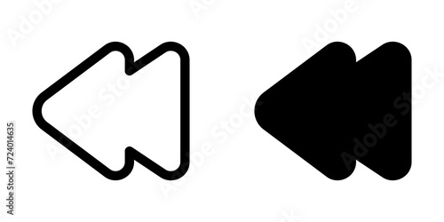 Editable vector rewind arrow icon. Black, transparent white background. Part of a big icon set family. Perfect for web and app interfaces, presentations, infographics, etc photo