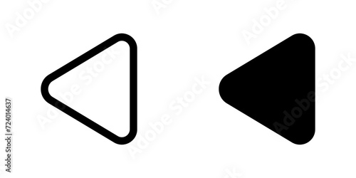 Editable vector left triangle arrow icon. Black, transparent white background. Part of a big icon set family. Perfect for web and app interfaces, presentations, infographics, etc